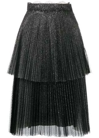 Christopher Kane ярусная юбка из тюля с блестками