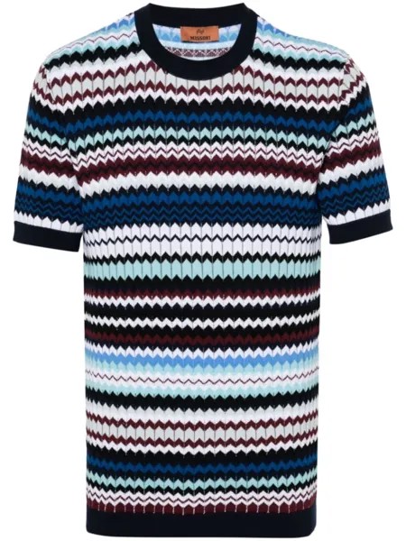Missoni футболка с принтом зигзаг, синий