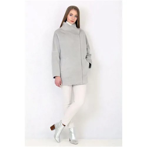 Пальто Lea Vinci, размер 50/170, серебряный, серый