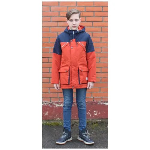 Куртка демисезоная для мальчика (Размер: 140), арт. М-786 (терракот/синий), цвет Терракотовый