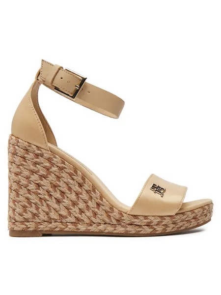 Эспадрильи Colorful High Wedge Satin Sandal Tommy Hilfiger, бежевый