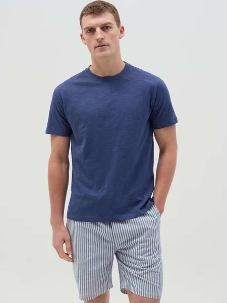 Слабая пижама из джерси с шортами с рисунком Ovs, цвет navy blue