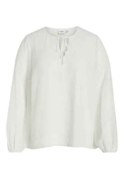 Блуза Vila Plus Size n Shirt Top mit Design Ballonärmeln, белый