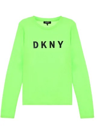 Зеленая толстовка с логотипом DKNY детская