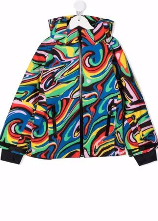 Stella McCartney Kids куртка на молнии с капюшоном и абстрактным узором