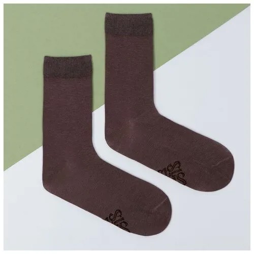Носки , размер 39-40, коричневый