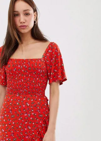 Сарафан с цветочным принтом и оборками ASOS DESIGN Tall-Мульти