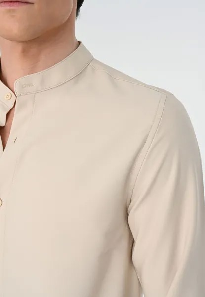 Рубашка Mandarin Collar Long Sleeve Antioch, бежевая