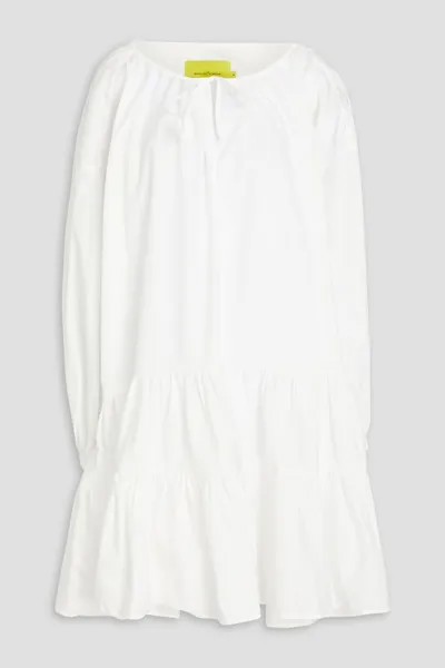 Платье мини из хлопка и поплина со сборками Marques' Almeida, белый