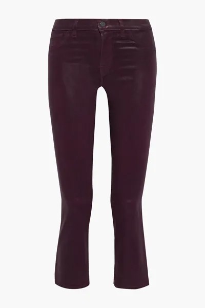 Расклешенные джинсы Selena средней посадки с покрытием J BRAND, бордовый