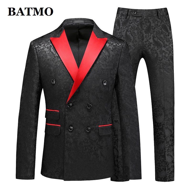 BATMO 2021 Новое поступление весенние клетчатые повседневные костюмы для мужчин, мужское свадебное платье, куртка + брюки + жилет 718