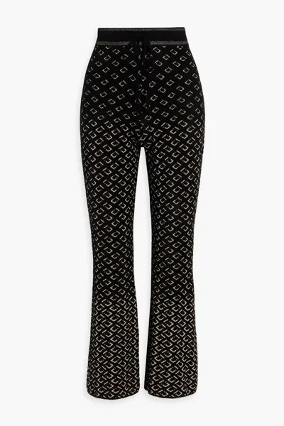 Расклешенные брюки жаккардовой вязки Verdi с эффектом металлик Diane Von Furstenberg, черный