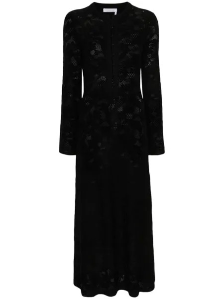 Chloé платье макси рыхлой вязки, черный
