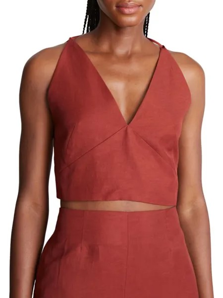 Укороченный топ Ito с лямкой на шее Halston, цвет Russet