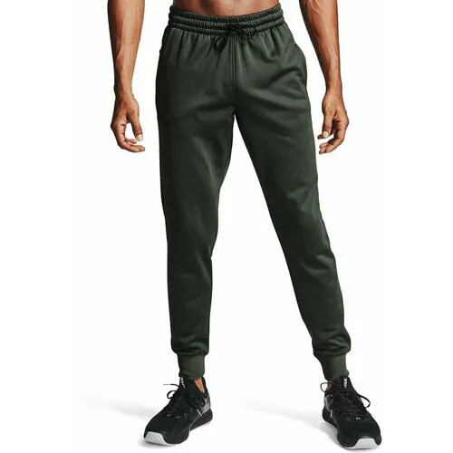 Брюки спортивные Under Armour Rival Fleece Joggers, размер SM, зеленый, черный