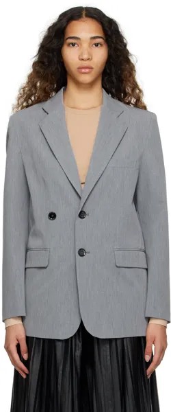 Серый двубортный пиджак MM6 Maison Margiela