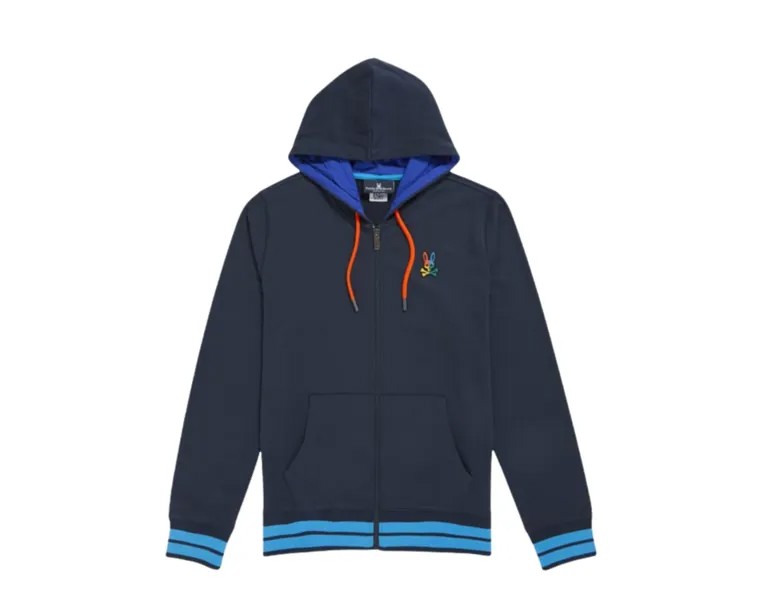 Темно-синяя толстовка с логотипом Psycho Bunny Warwick Color Block B6H111Q1FT-NVY, синий