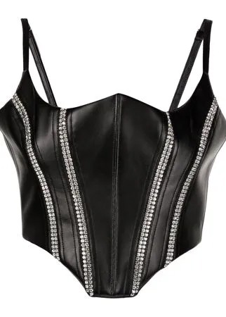AREA crystal-embellished corset top