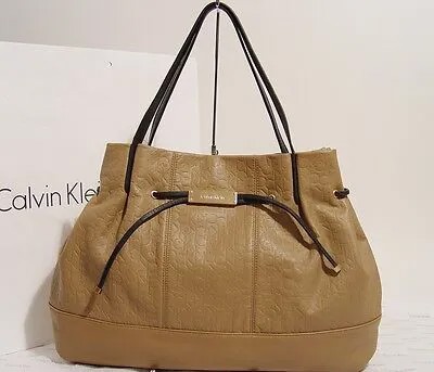 НОВАЯ кожаная сумка-тоут Calvin Klein Kora Limited Edition 250 темно-коричневого цвета с логотипом