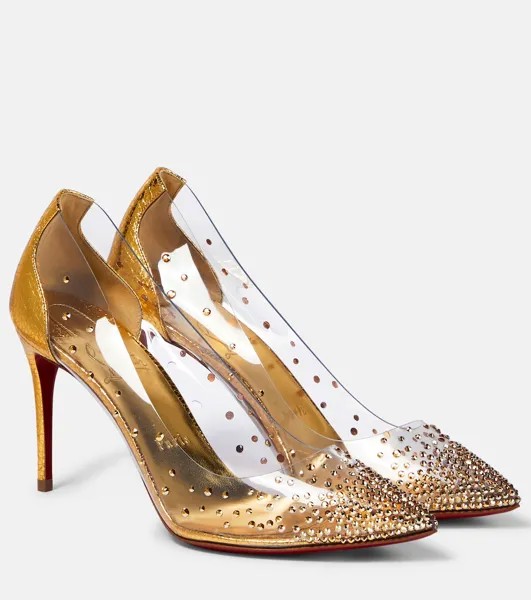 Туфли-лодочки из ПВХ с декором Degrastrass Christian Louboutin, золотой