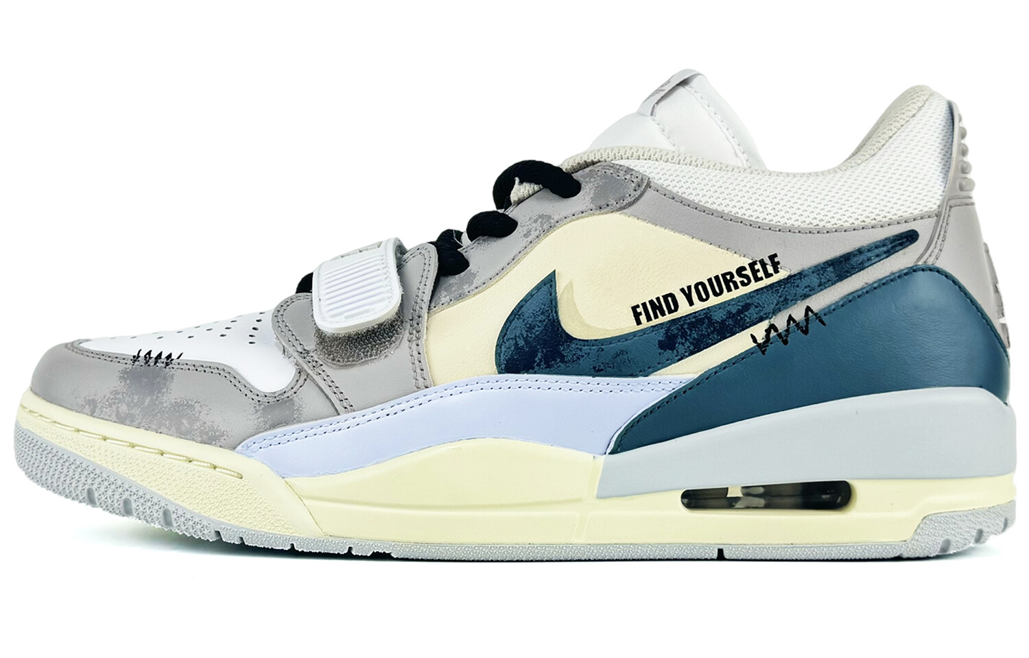 Кроссовки Jordan Legacy 312 Vintage Basketball Shoes Men Low-top Gray, голубой