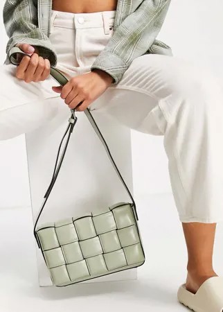 Шалфейно-зеленая сумка через плечо с уплотненной плетеной отделкой Call It Spring by ALDO-Зеленый цвет