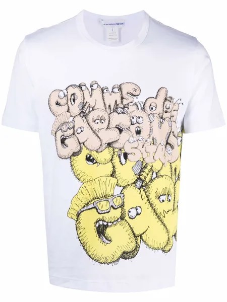 Comme Des Garçons Shirt футболка с логотипом из коллаборации с Kaws