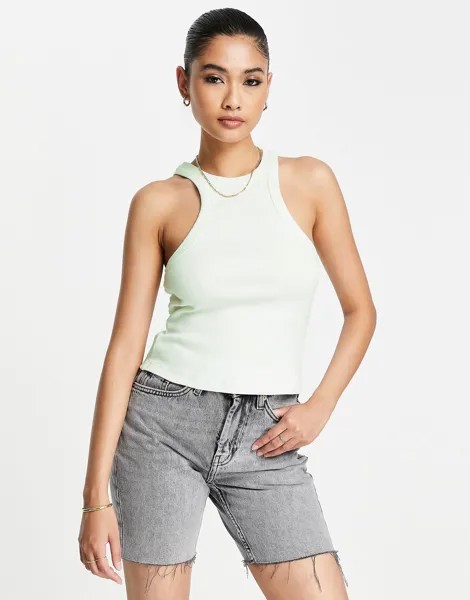 Мятный жилет в рубчик спереди ASOS DESIGN Extreme Racer