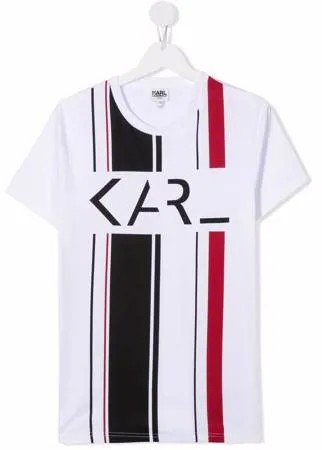 Karl Lagerfeld Kids полосатая футболка из органического хлопка