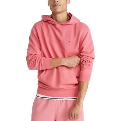 Мужская толстовка Tommy Hilfiger Pink Pullover с отделкой в рубчик и передним карманом M BHFO 8008
