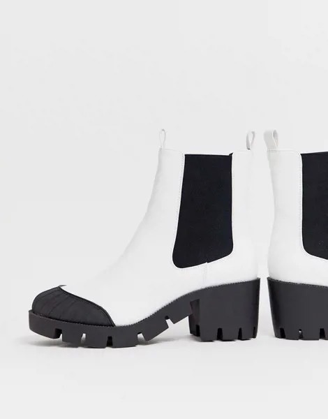 Белые массивные ботинки челси ASOS DESIGN Remy-Белый