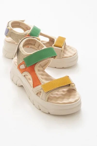 Сандалии женские из ЭВА, легкие босоножки горчичного зеленого цвета, на платформе, Повседневная пляжная обувь в римском стиле, в стиле панк, ...