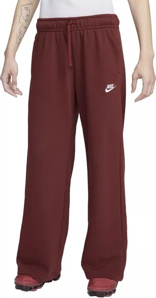 Женские флисовые спортивные штаны Nike Sportswear Club со средней посадкой и широкими штанинами