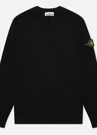 Мужской свитер Stone Island Crew Neck Light Raw Cotton, цвет чёрный, размер L