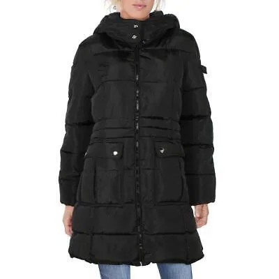 Женская черная стеганая парка-пуховик Madden Girl, верхняя одежда L BHFO 5169