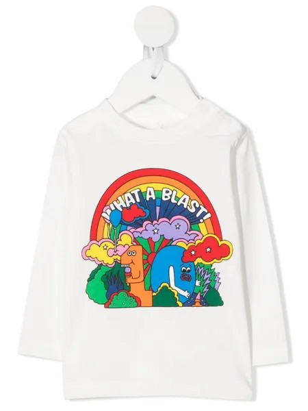 Stella McCartney Kids топ What a Blast! с длинными рукавами футболка с принтом