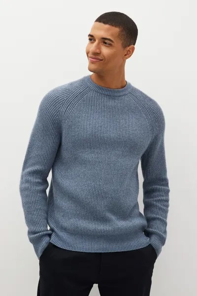 Мягкий свитер в рубчик с круглым вырезом Next, синий