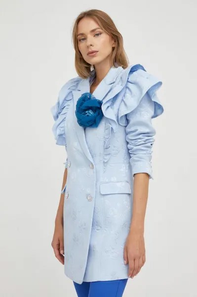 Платье с добавлением шелка Custommade, синий