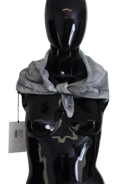 Шарф CNC COSTUME NATIONAL Серый, шаль с принтом, платок с брендом, 68см x 68см, 160 долларов США