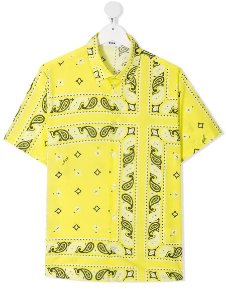 MSGM Kids рубашка с короткими рукавами и принтом пейсли