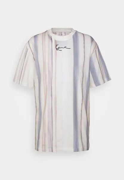 Футболка с принтом Small Signature Tee Unisex Karl Kani, бежевыйовая