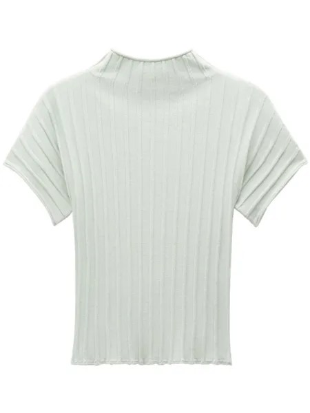Filippa K топ в рубчик с высоким воротником, зеленый