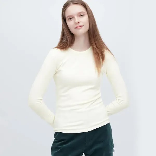 Лонгслив Uniqlo Heattech Ultra Warm Thermal Top, белый