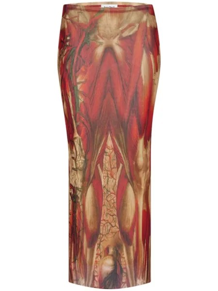 Jean Paul Gaultier юбка Экорше, красный
