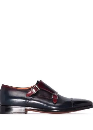 Santoni туфли монки с пряжками