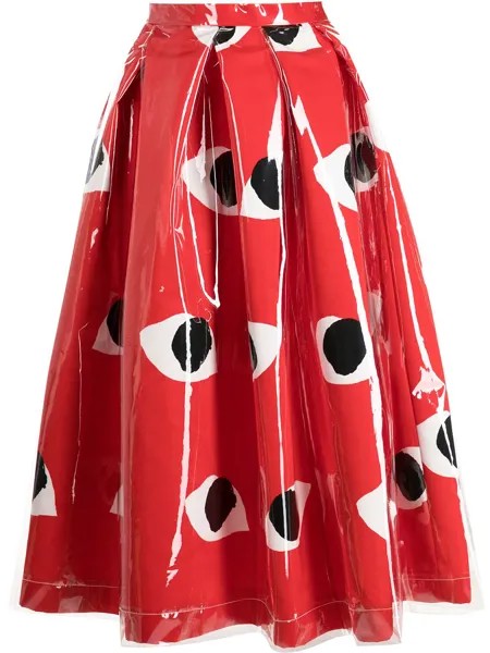 Comme Des Garçons юбка со складками и логотипом