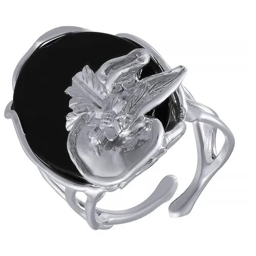 Кольцо ELEMENT47 серебро, 925 проба, оникс, размер 17