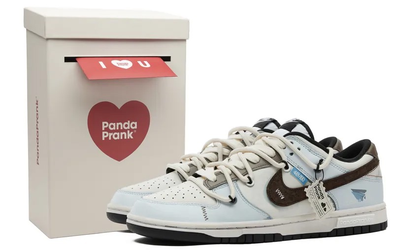 Кроссовки Nike Dunk Skateboarding Shoes Unisex Low-top Beige/Blue/Brown, бежевый/синий/коричневый