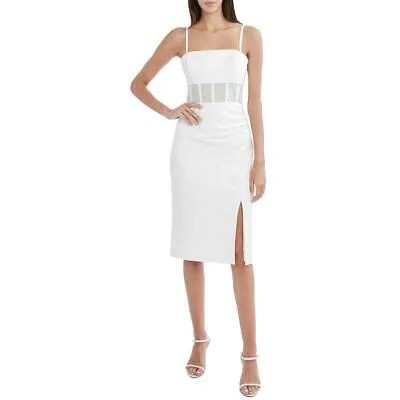 BCBGMAXAZRIA Женское белое вечернее платье миди без рукавов с иллюзией 10 BHFO 6044