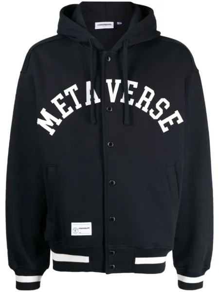 Chocoolate text-print hooded bomber jacket, черный